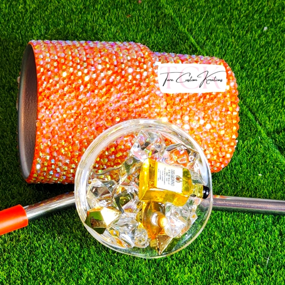 Orange bling out miniature tumbler
